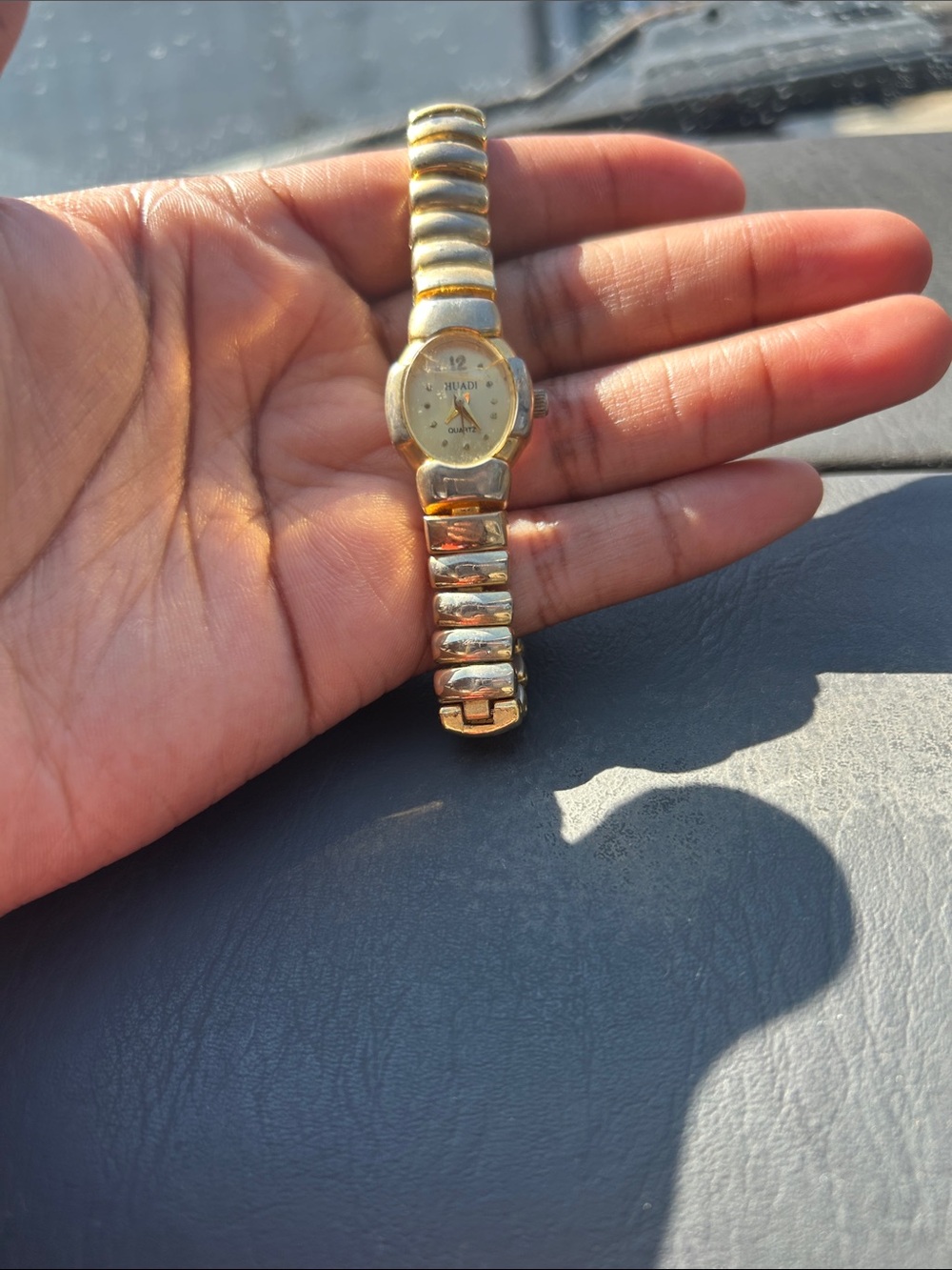 Source Unknown Gold-Tone Stretch Bracelet Watch